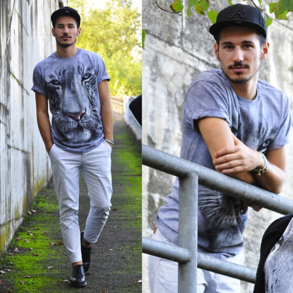 🍍THE MOUNTAIN White Tiger Graphic Active T-Shirt